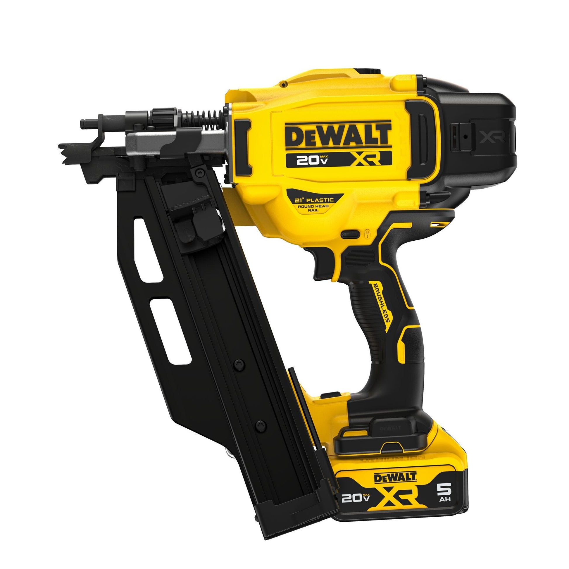 DeWalt DCN920P1 20V MAX* XR Brushless 21 Degree Plastic Collated Framing Nailer 5.0Ah Kit