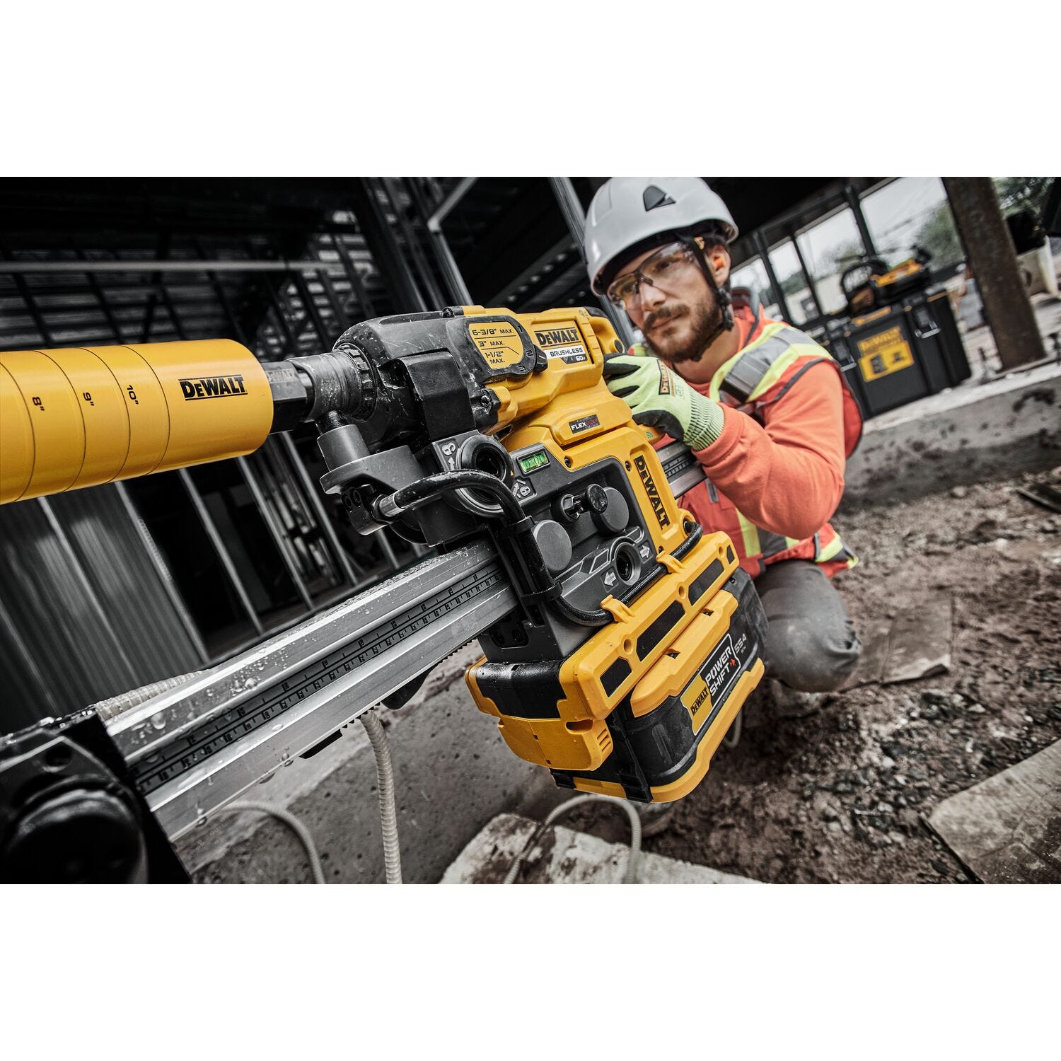 DeWALT DCPS150AG2 POWERSHIFT™ 60V MAX Brushless 6-3/8 in. 3-Speed Core Drill Kit w/ Stand