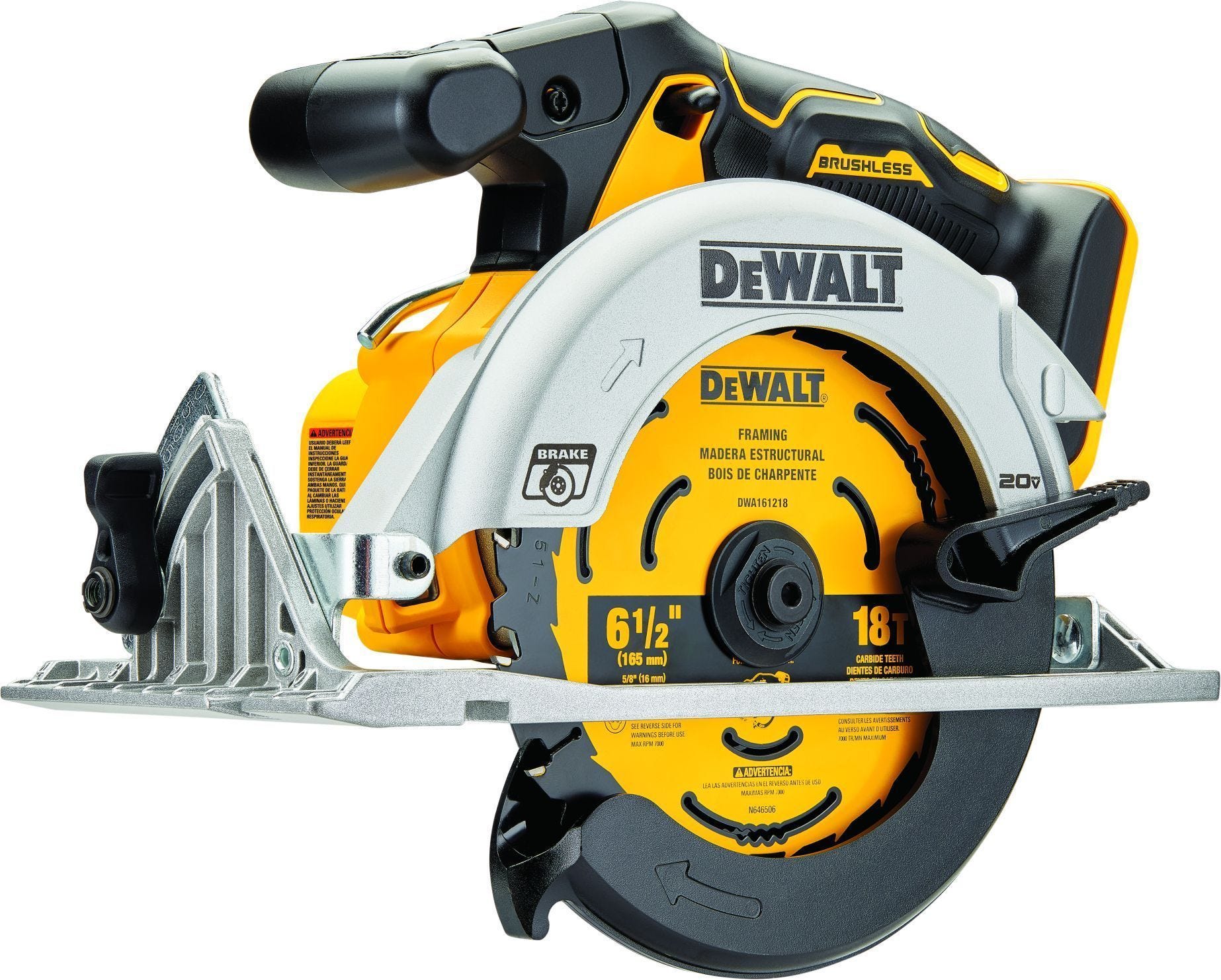 DeWalt 20V MAX 6-1/2" Brushless Circular Saw with DeWalt DCB205-2C 20V MAX XR 5.0Ah Battery & Charger Starter Kit