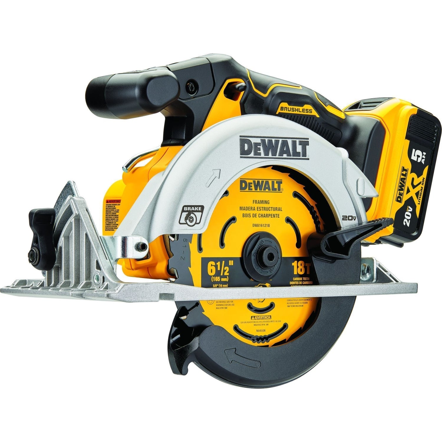 DEWALT DCS565P1 20V MAX 6-1/2-in. Brushless Cordless Circular Saw Kit
