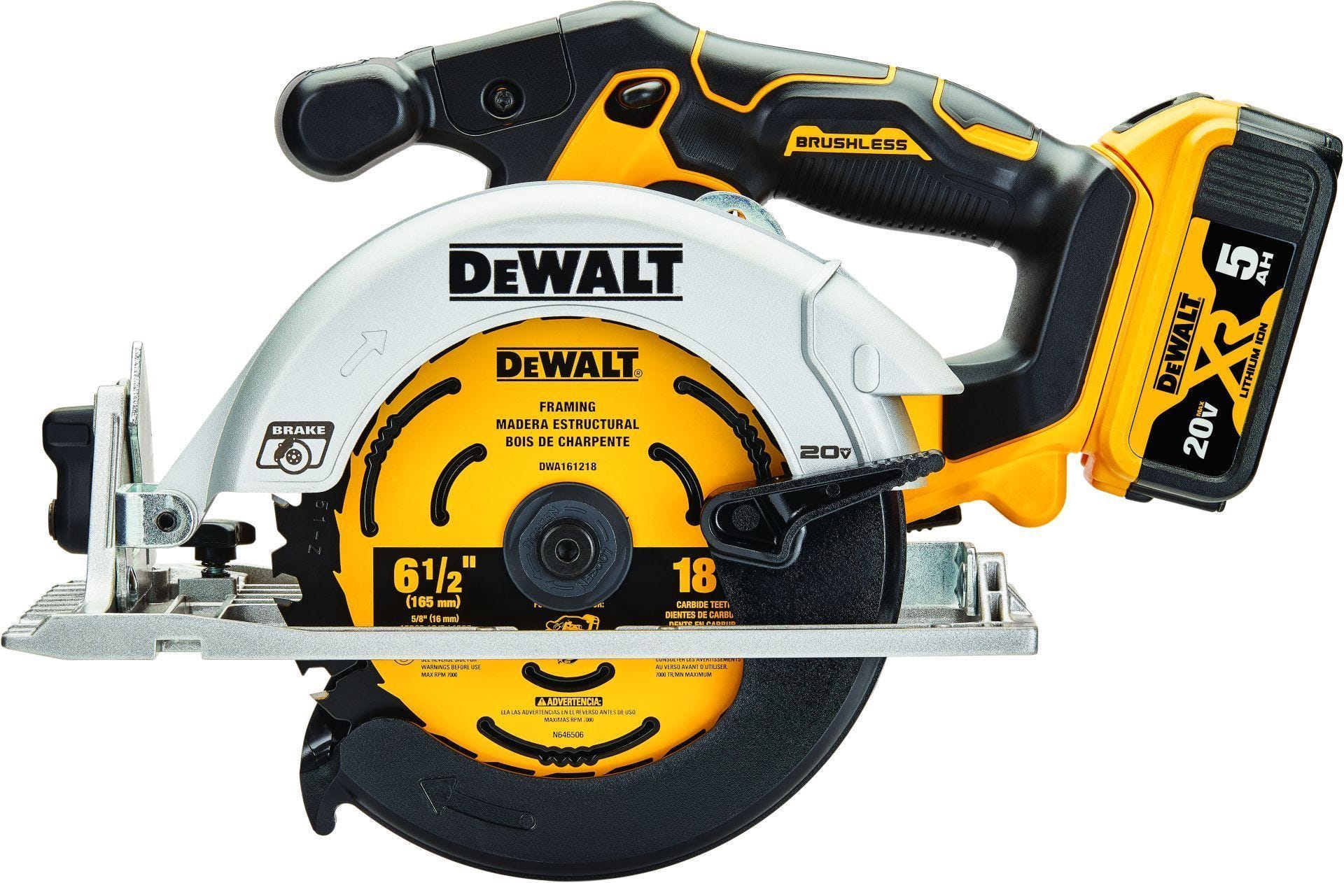 DEWALT DCS565P1 20V MAX 6-1/2-in. Brushless Cordless Circular Saw Kit