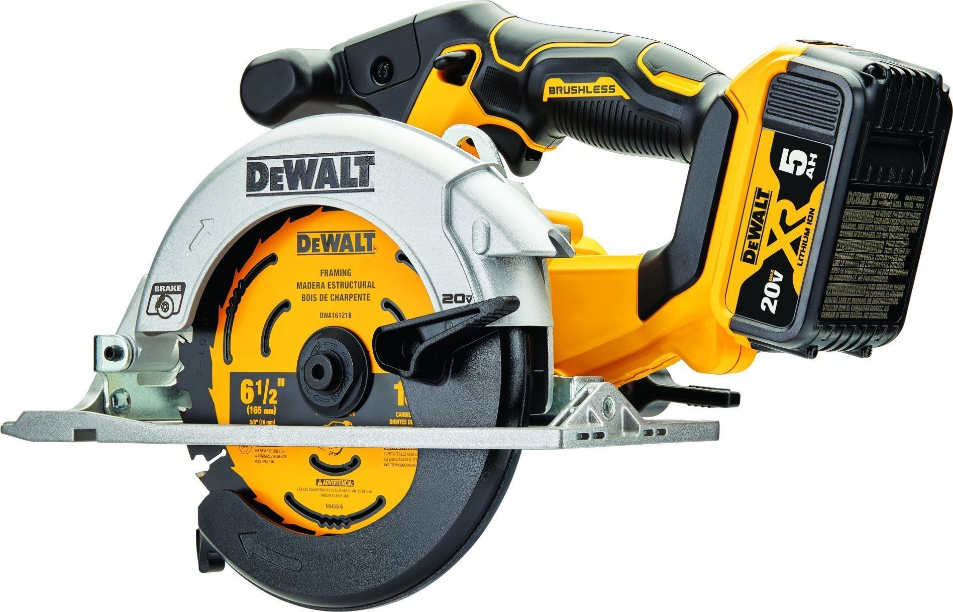 DEWALT DCS565P1 20V MAX 6-1/2-in. Brushless Cordless Circular Saw Kit