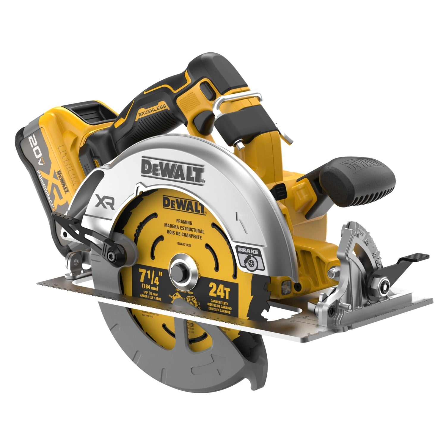 DeWalt DCS590WW1 20V MAX XR Brushless 7-1/4 in. Circular Saw POWERPACK 8.0Ah Kit