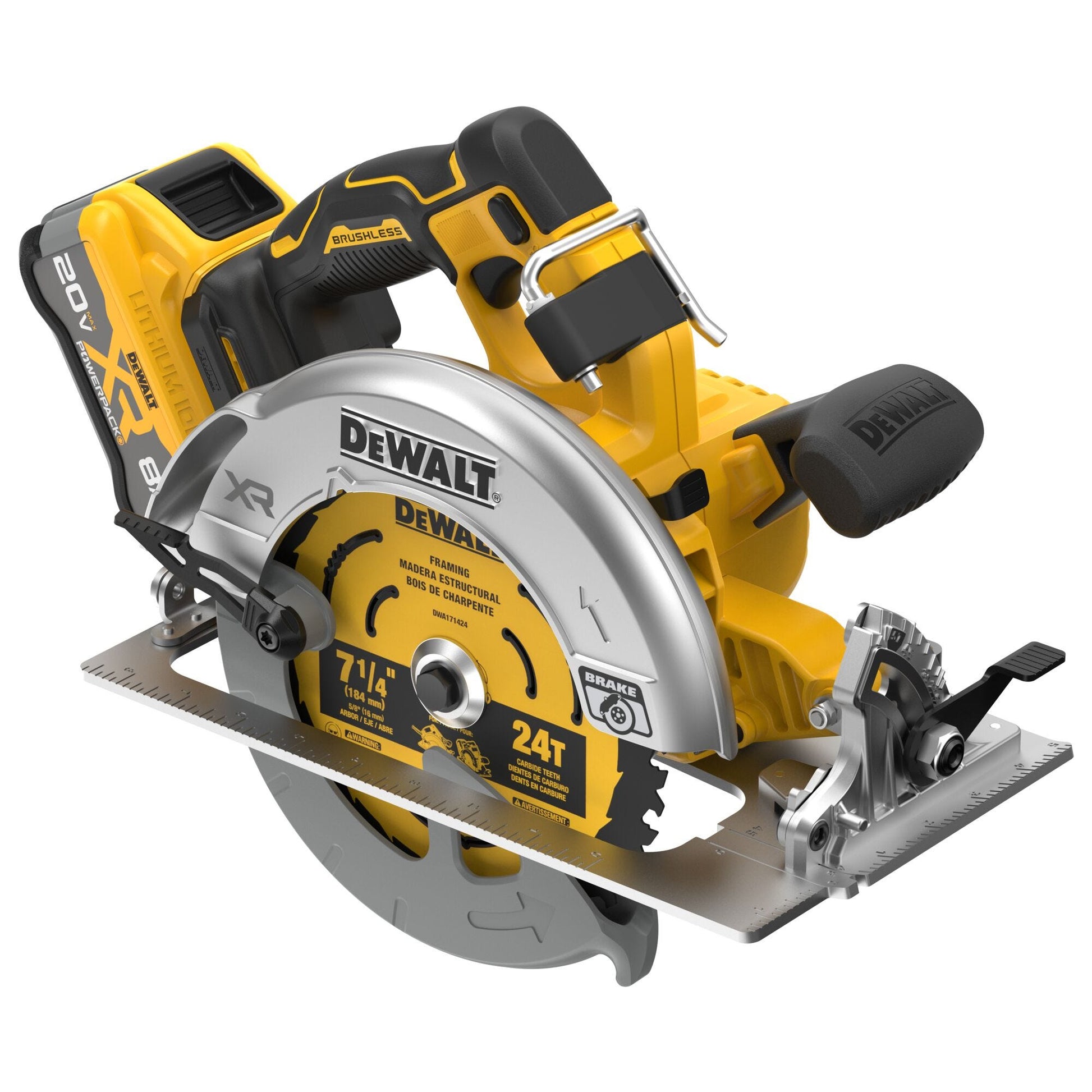 DeWalt DCS590WW1 20V MAX XR Brushless 7-1/4 in. Circular Saw POWERPACK 8.0Ah Kit