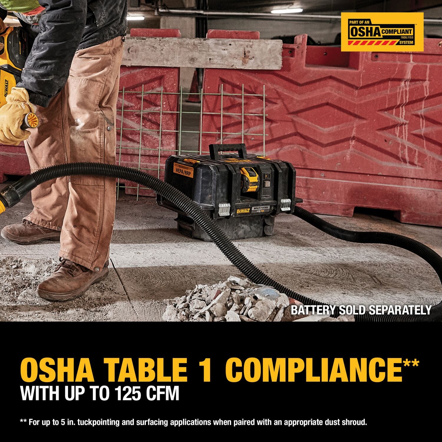 DeWalt DCV585B Flexvolt 60V MAX HEPA Dust Extractor Vac, Tool Only