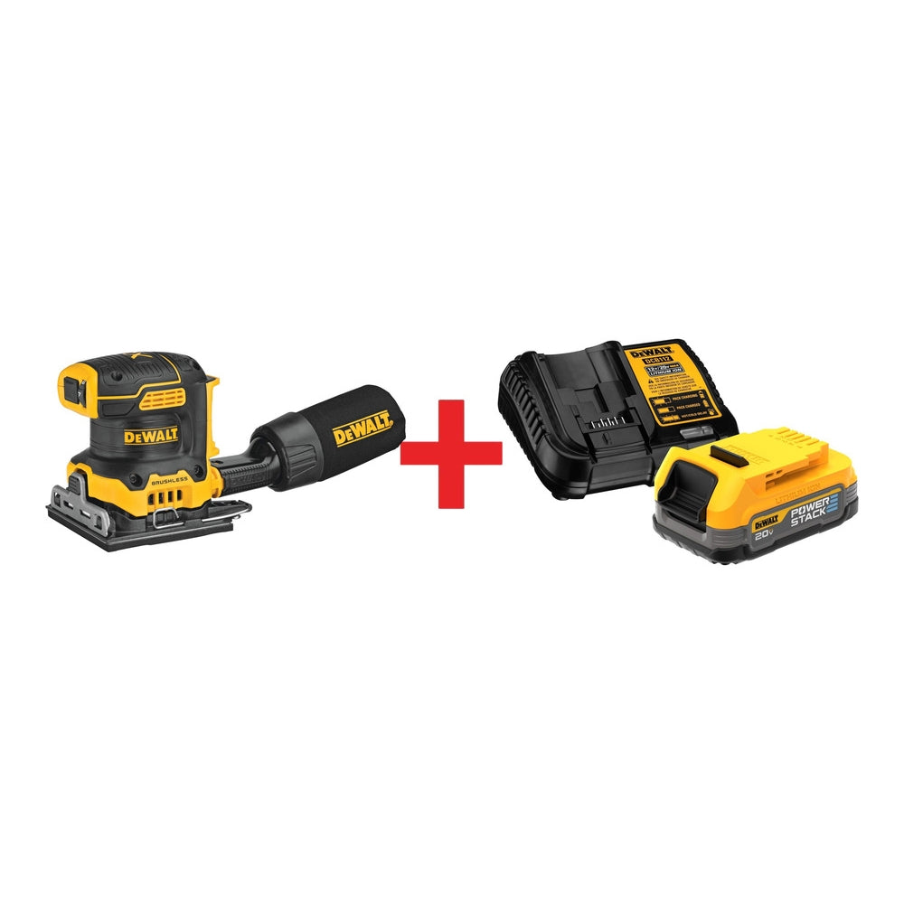 DeWalt 20V MAX XR Brushless 1/4-Sheet Sander with 20V MAX POWERSTACK Compact Starter Kit