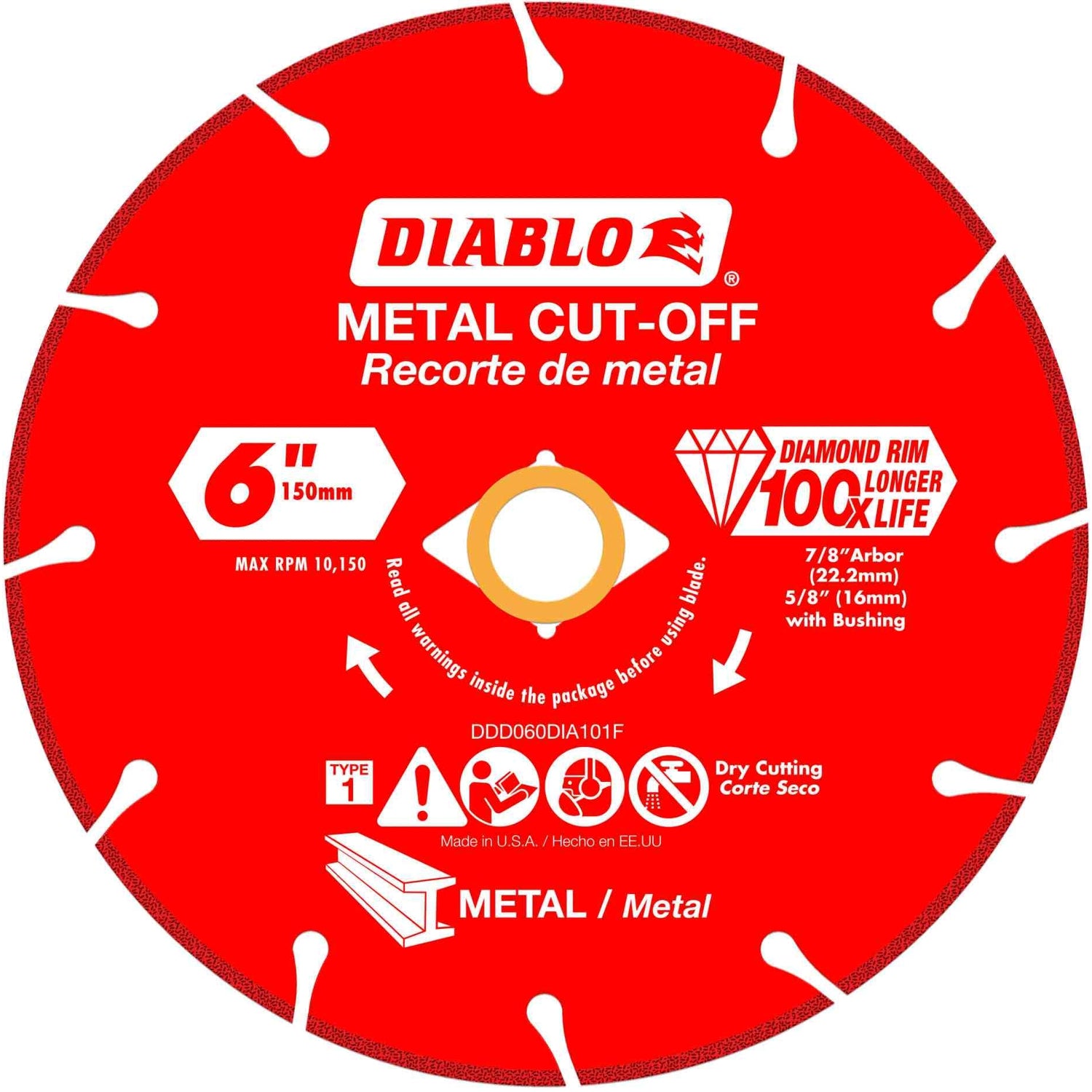 Diablo DDD060DIA101F 6 Inch Diamond Metal Cut-Off Blade