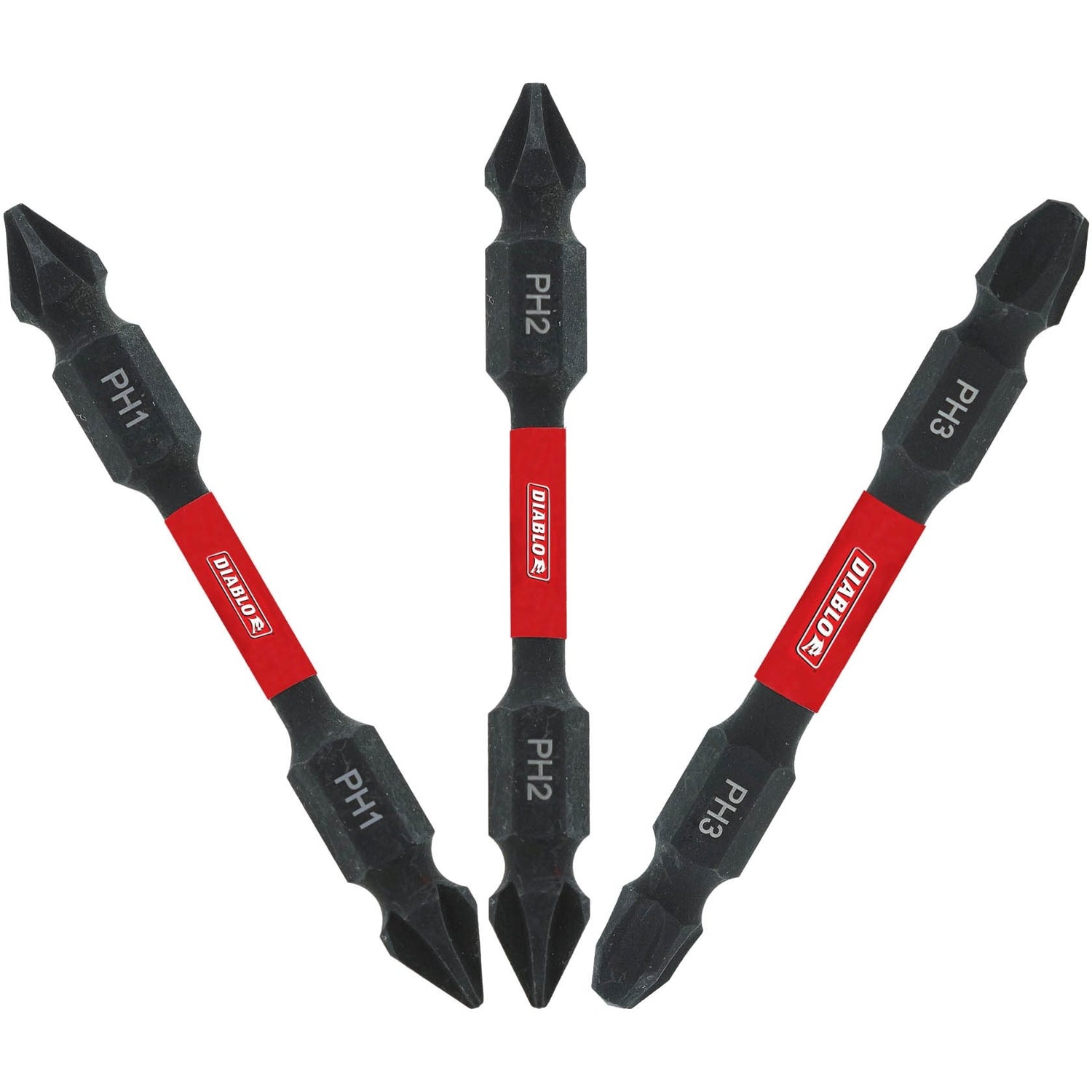 Diablo DDEPHV25-S3 2-3/8 Inch Double-Ended Phillips Drive Bit Assorted Pack , 3-Piece