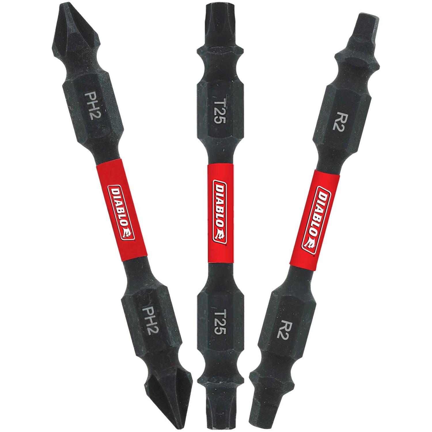Diablo DDEV25-S3 2-1/2 Inch Double-Ended Phillips, Square and Torx Drive Bit Assorted Pack , 3-Piece