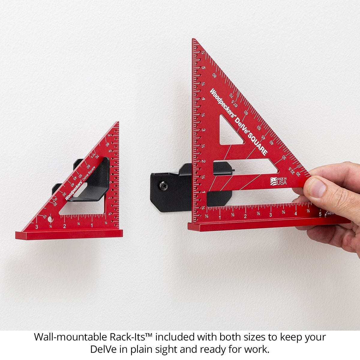 Woodpeckers DELVESQALSET DelVe Square Set, 3.5 in. & 6 in. Aluminum + Rack-It