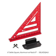 Woodpeckers DELVESQAL6 DelVe Square, 6 in. Aluminum + Rack-It