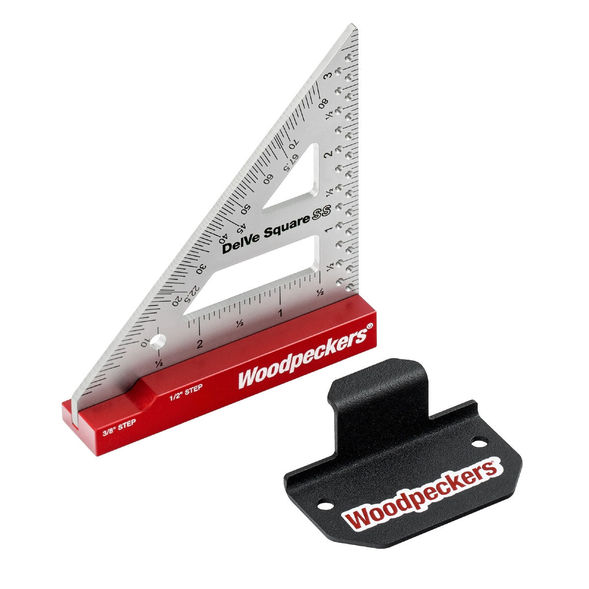 Woodpeckers DELVSS3-20 DelVe Square SS - 3-1/2 Inch Stainless Steel With Rack-It