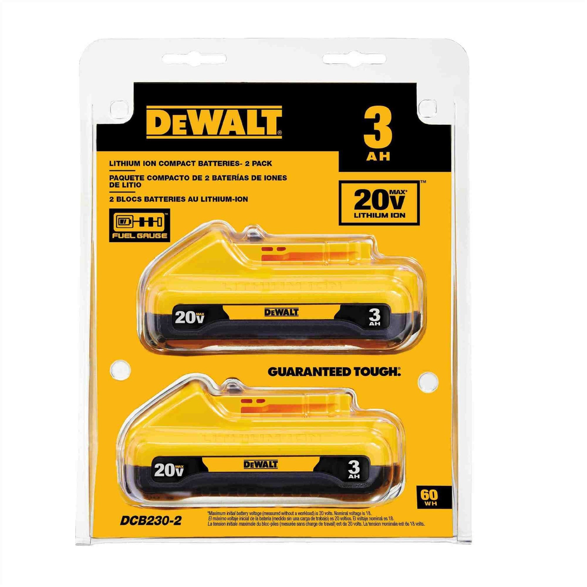 DeWalt DCB230-2 20V Max 3.0Ah Compact Battery 2-Pack