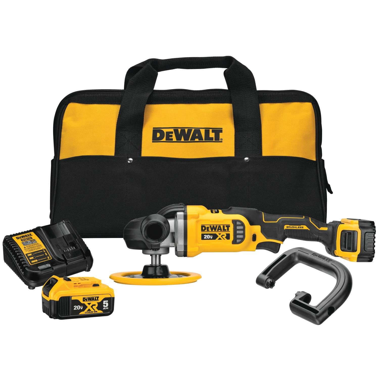 DeWalt DCM849P2 20V MAX XR 7-inch Cordless Variable Speed Rotary Polisher 5.0Ah Kit