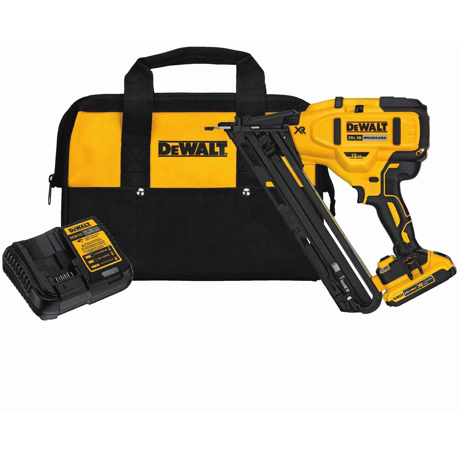 DeWalt DCN650D1 20V Max XR 15 Ga Angled Finish Nailer 2.0Ah Kit