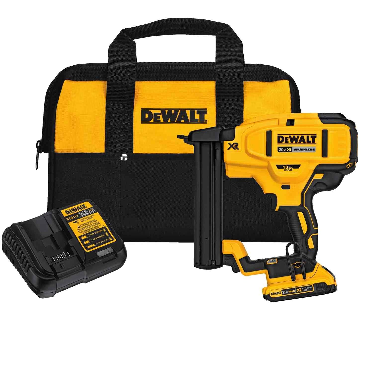 DeWalt DCN681D1 20V Max XR 18 Ga Narrow Crown Stapler - Kit