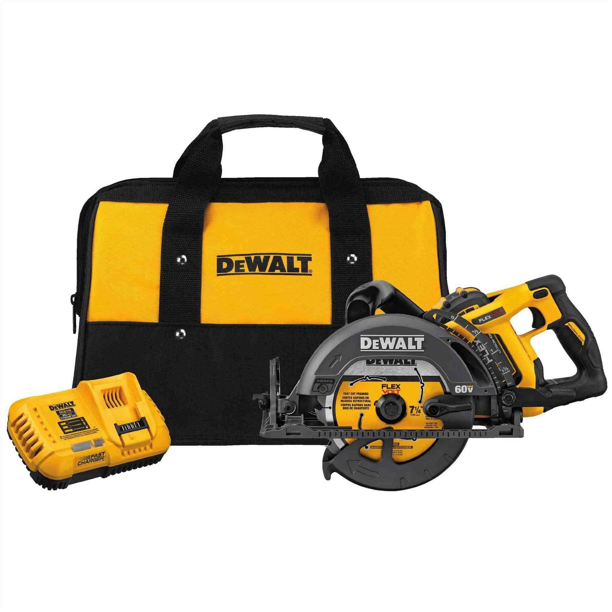 DEWALT DCS577X1 FLEXVOLT 60V MAX 7-1/4" Kit De Sierra Estilo Gusano
