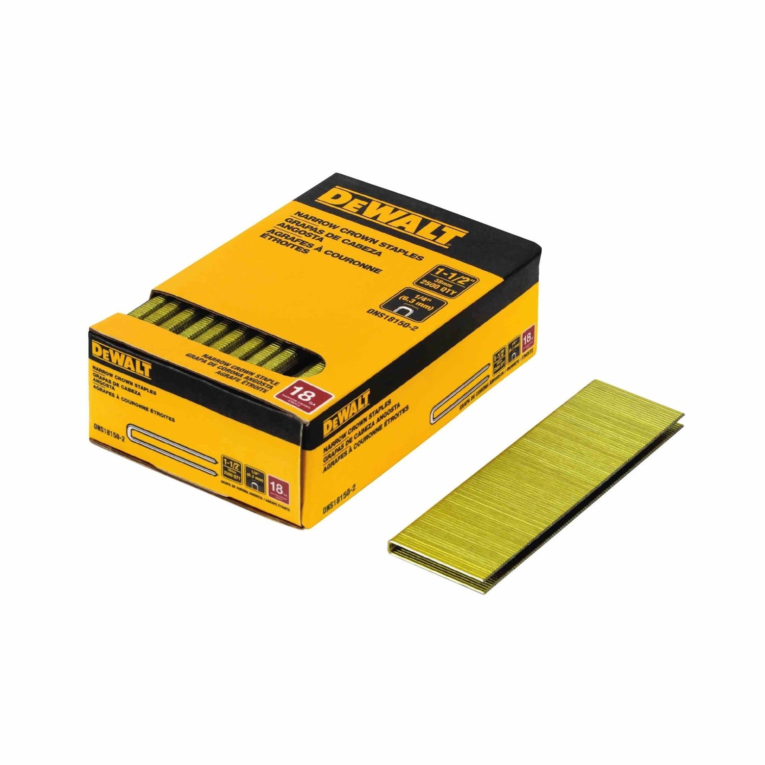 DeWalt DNS18063-2 18 Gauge 1/4-Inch Crown 5/8-Inch Staples 2,500-Pack