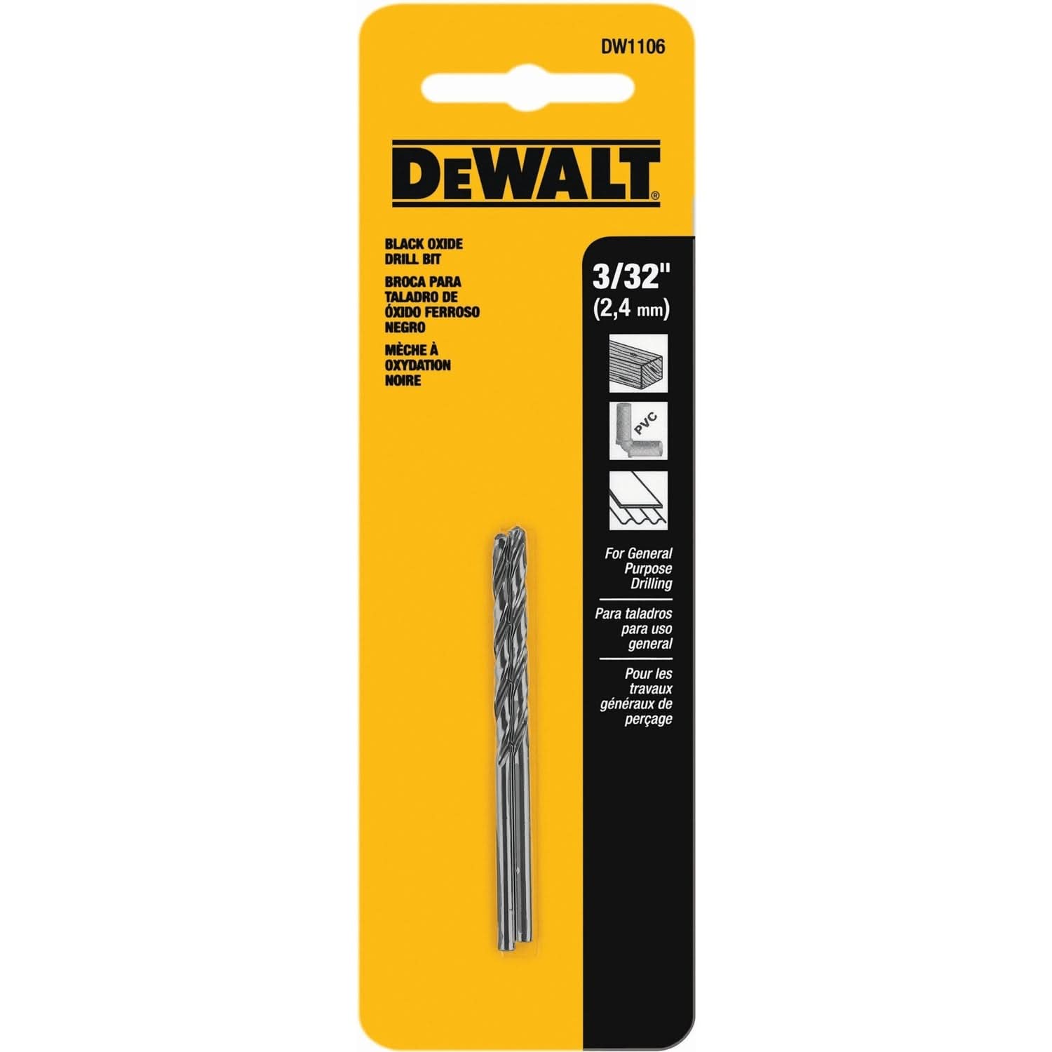 DeWalt DW1106  3/32" Black Oxide Drill Bit ( 2 pac