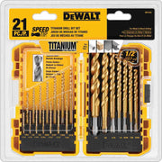 DEWALT DW1342 21-Piece Titanium Nitride Coating Speed Tip Drill Bit Set