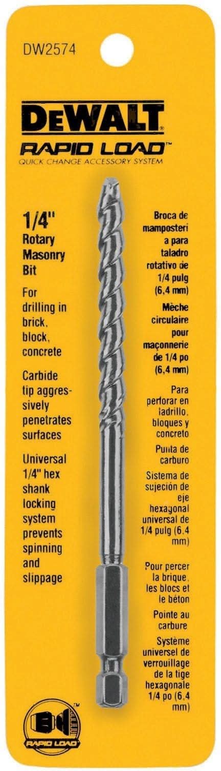 DeWalt DW2574 1/4" Rotary Masonry Bit