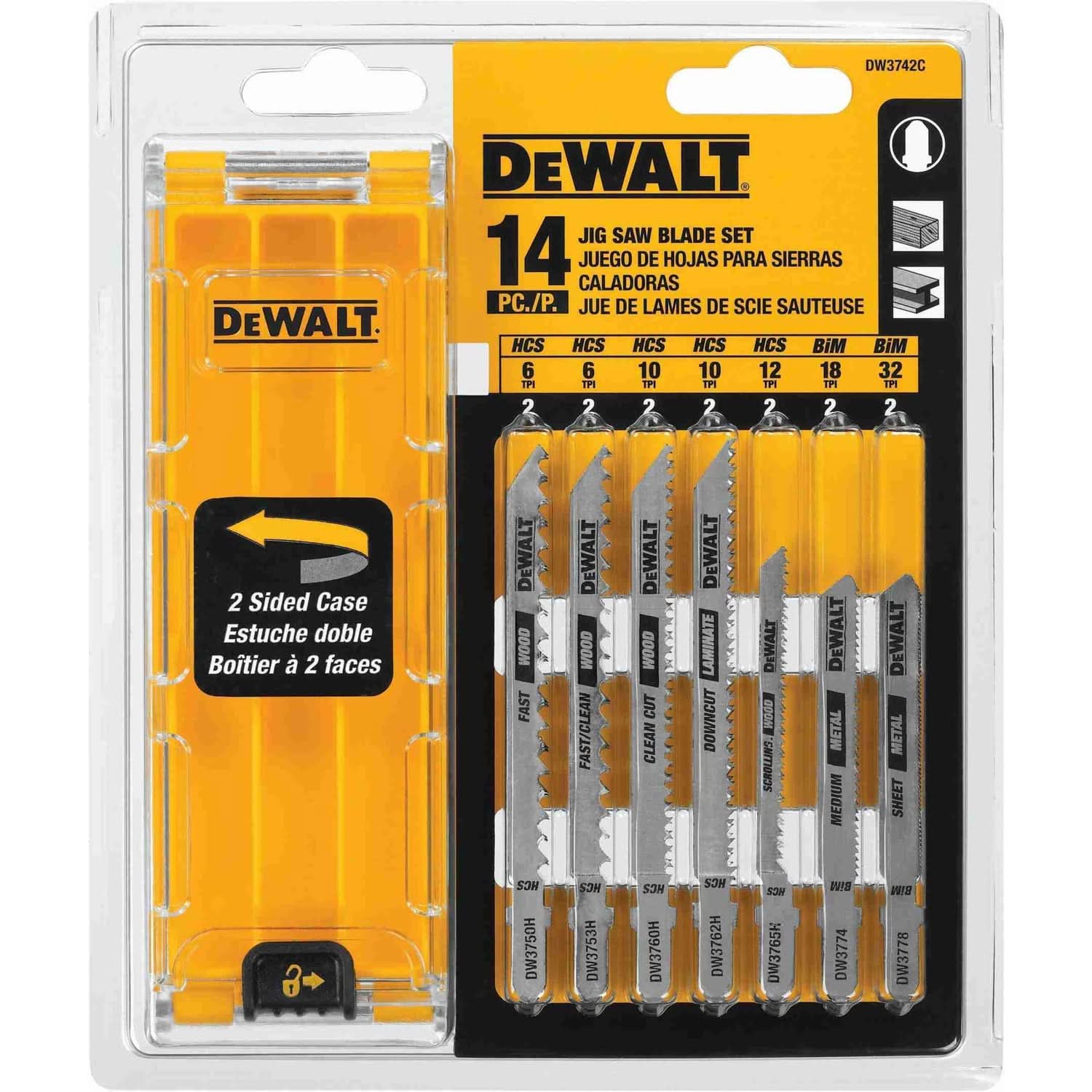 Dewalt Dw3742C 14 Piece Jigsaw Blade Set With Case