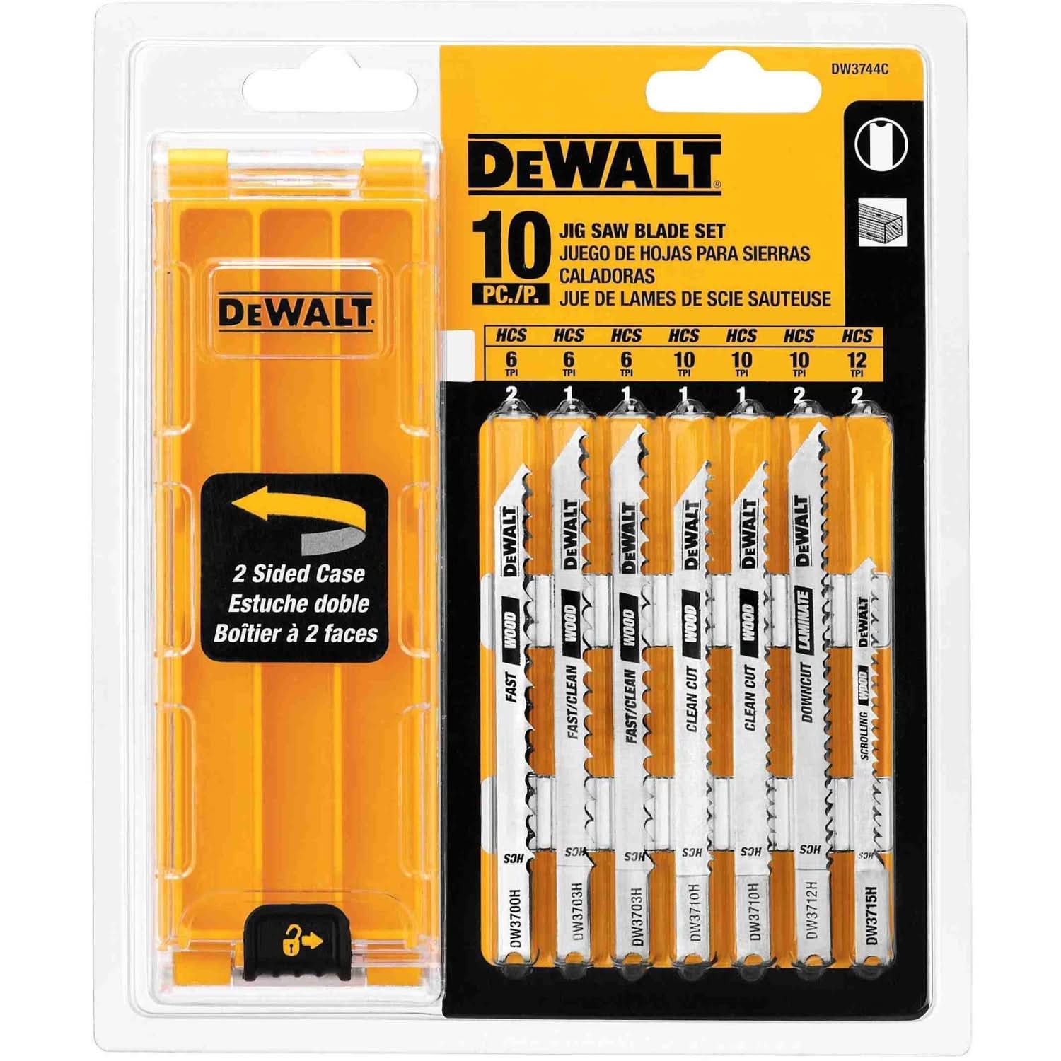 DeWalt DW3744C DeWalt 10-Piece Jigsaw Blade Set with Case