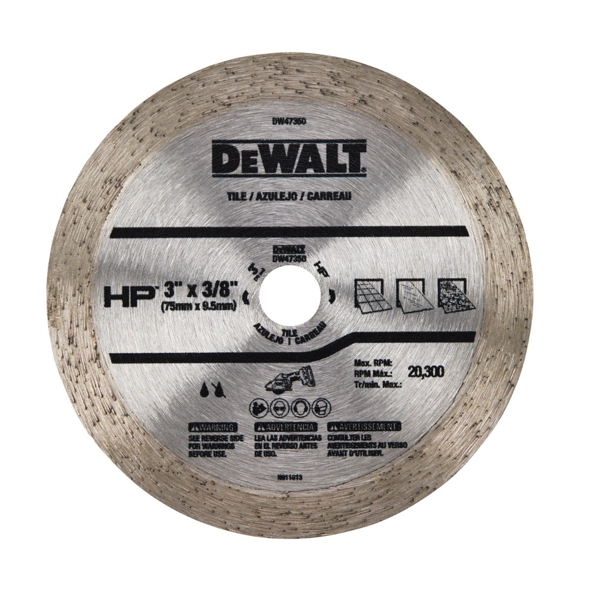 DeWalt DW47350 3 in. Continuous Diamond HP Tile Blade