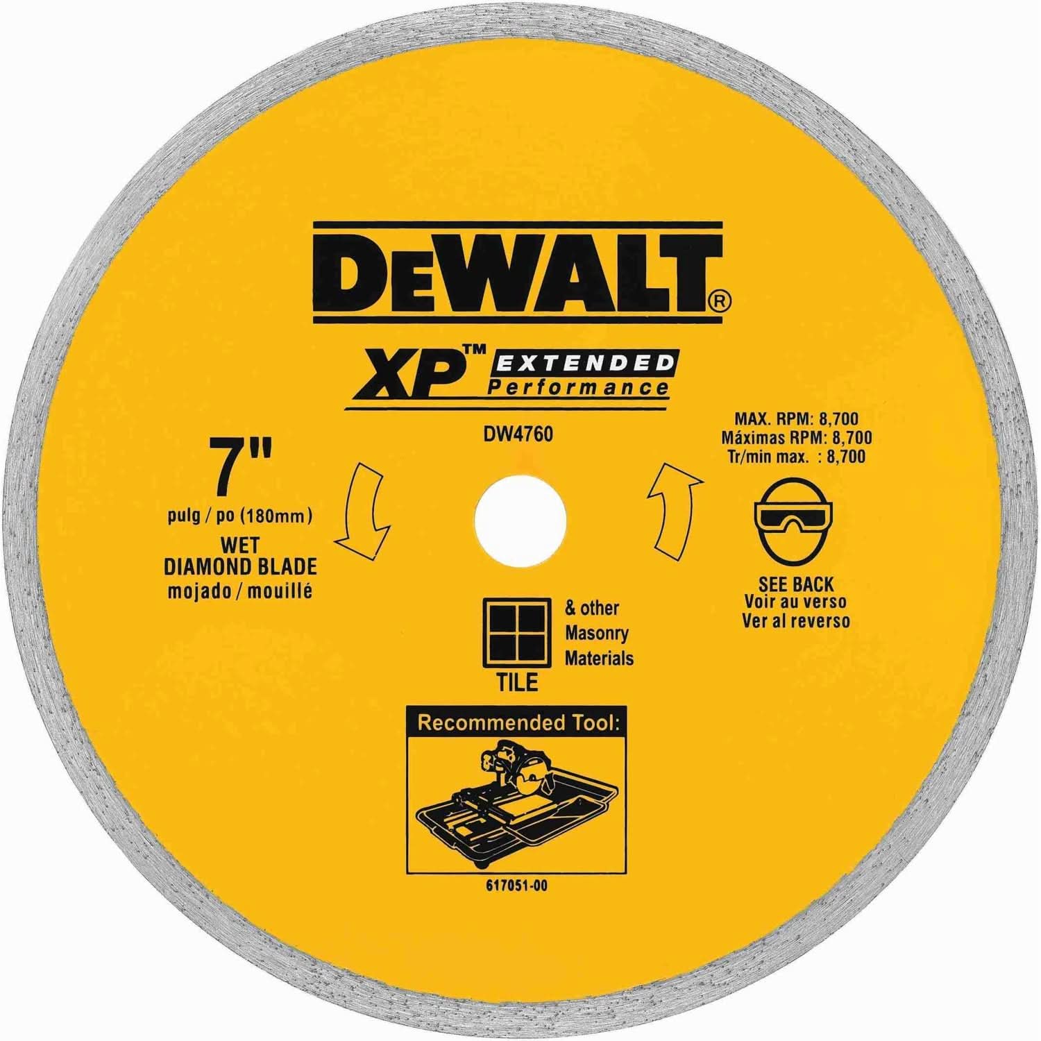 DeWalt DW4760 7 in. x .060 in. Ceramic Tile Blade Wet