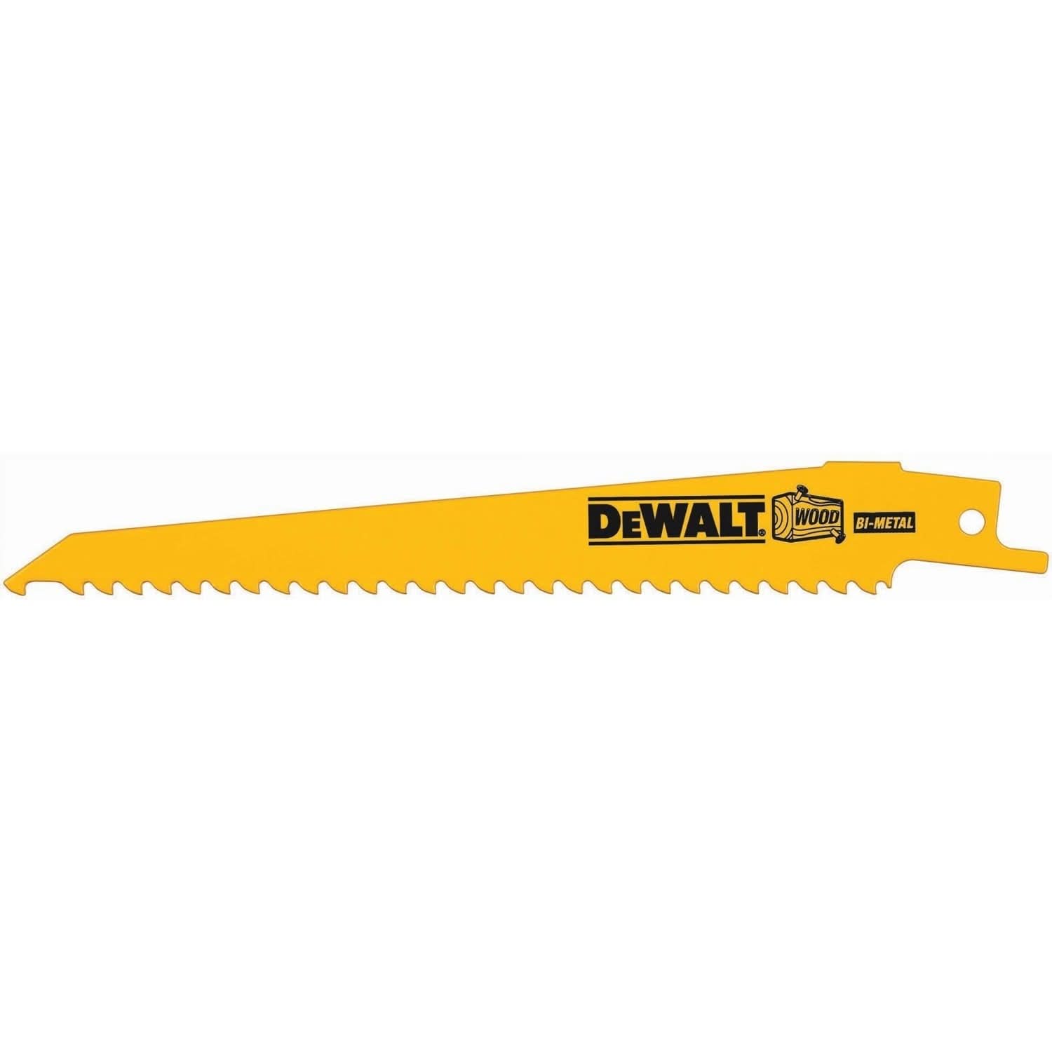 DeWalt DW4801 6" 3 TPI Taper Back Bi-Metal Reciprocating Blade for Fast Wood Cutting (5 Pack)