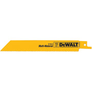 DeWalt DW4806 6" 10 TPI Straight Back Bi-Metal Reciprocating Saw Blade, General Purpose (5 Pack)