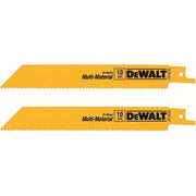 DeWalt DW4806-2 6" 10 TPI Straight Back Bi-Metal Reciprocating Saw Blade, General Purpose