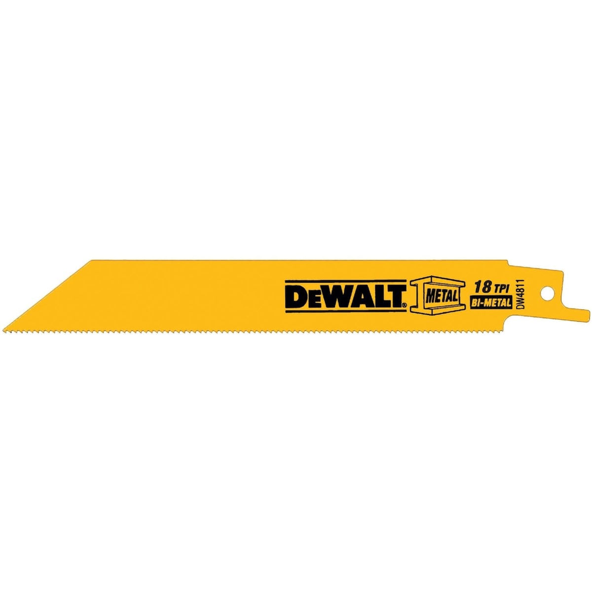 DeWalt DW4811 6" 18 TPI Straight Back Bi-Metal Reciprocating Blade (5 Pack)