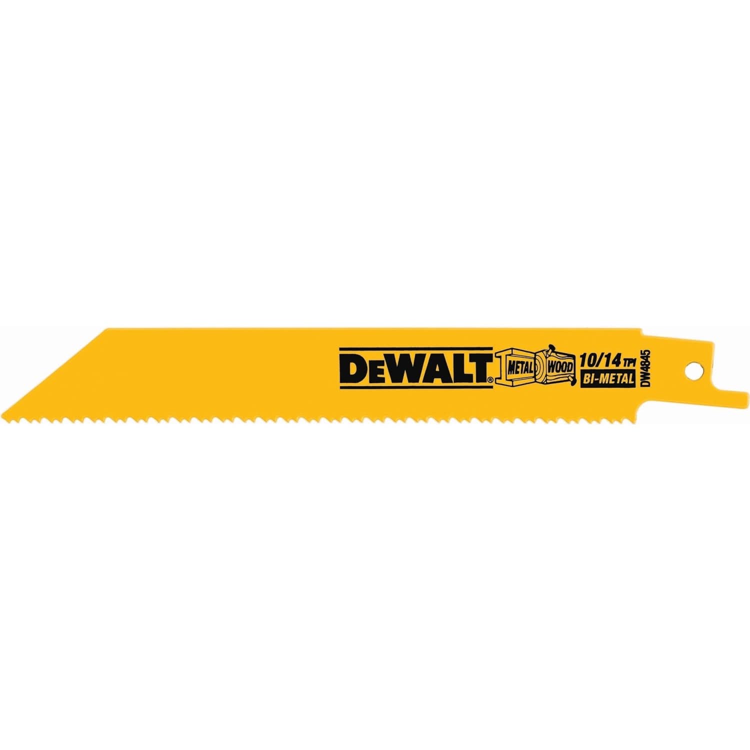 DeWalt DW4845 6" 10/14 TPI Straight Back Bi-Metal Reciprocating Saw Blade (5 Pack)