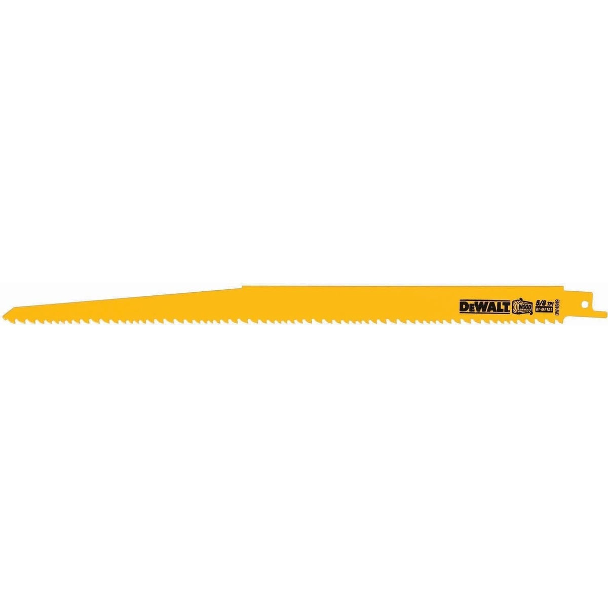 DeWalt DW4849 12" 5/8 TPI Taper Back Bi-Metal Reciprocating Saw Blade (5 Pack)