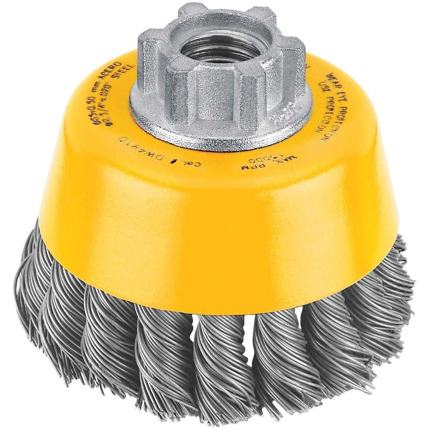 DeWalt DW4910 3" x 5/8"-11 HP .020 Carbon Knot Wire Cup Brush