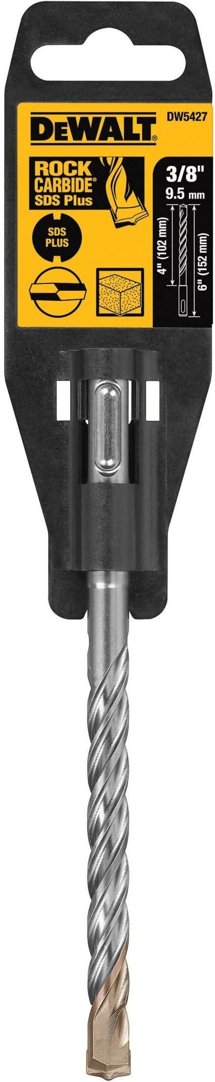 DeWalt DW5427 3/8" x 4" x 6" Rock Carbide SDS-PLUS Hammer Bit