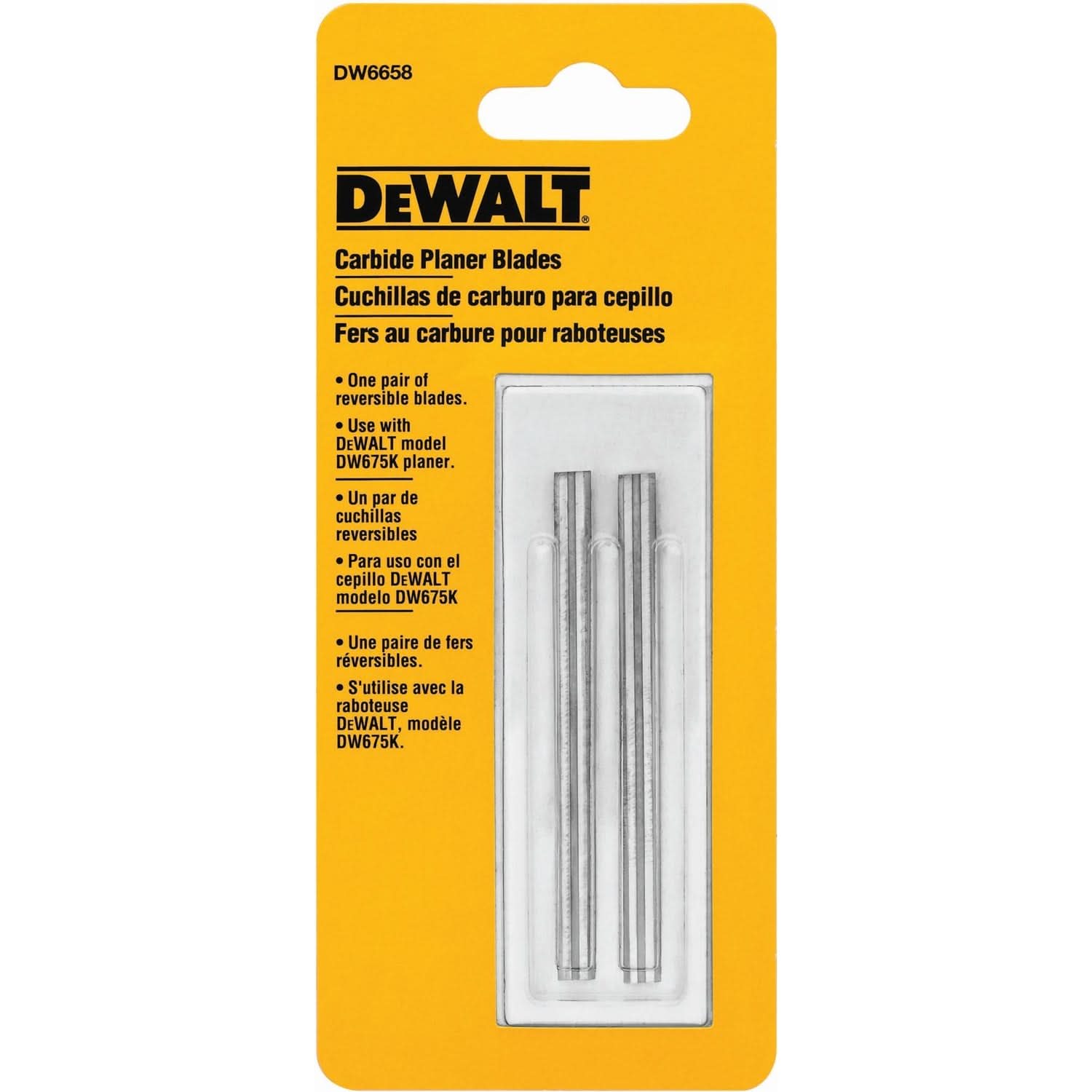 DeWalt DW6658 Reversible Carbide Planer Blades
