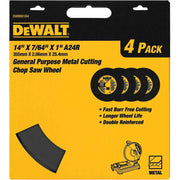 DeWalt DW8001B4 14" X 7/64" X 7/64" X 1" General Purpose Chop Saw Wheel