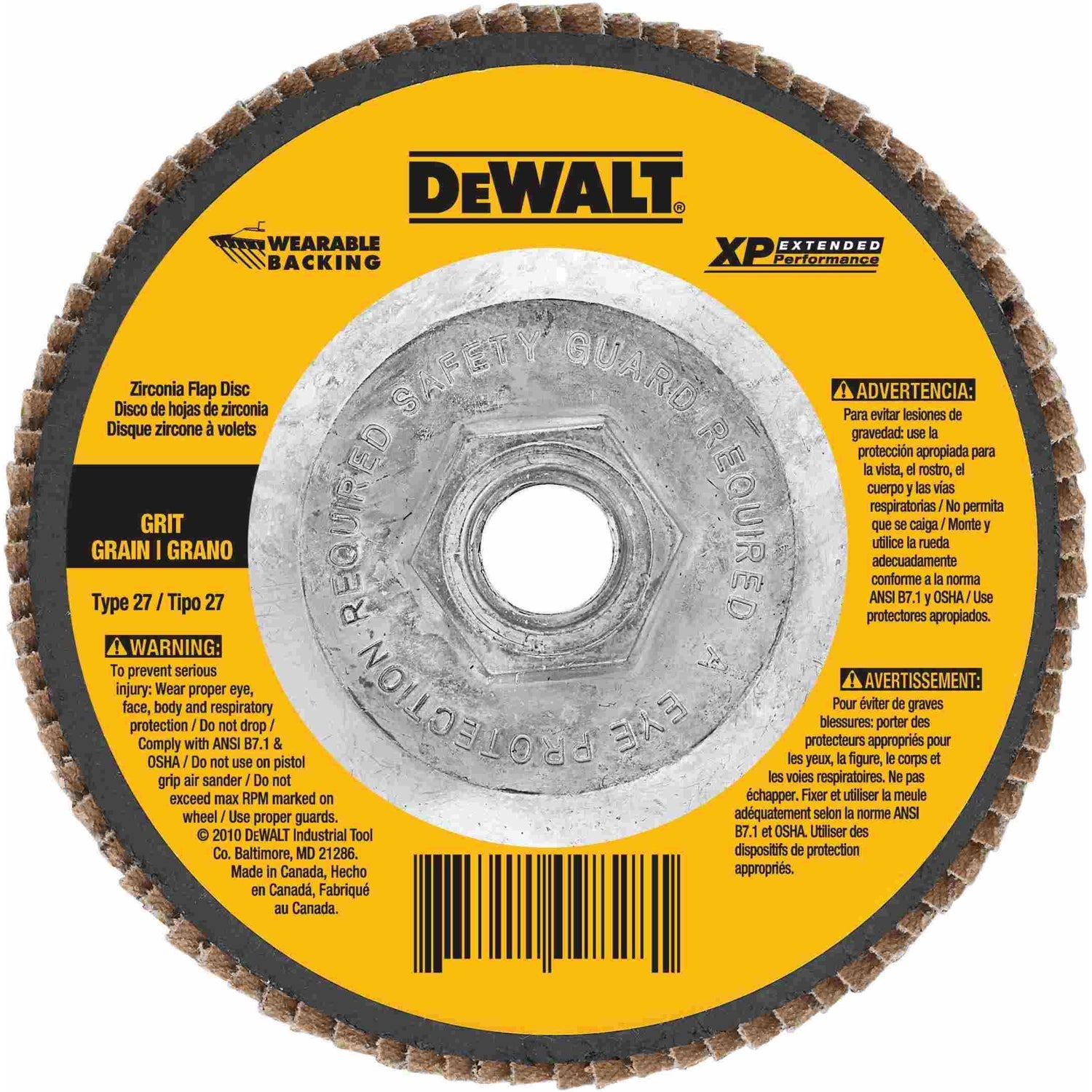 DeWalt DW8211H 4-1/2" x 5/8"-11 Z60 T27 WB Flap Disc
