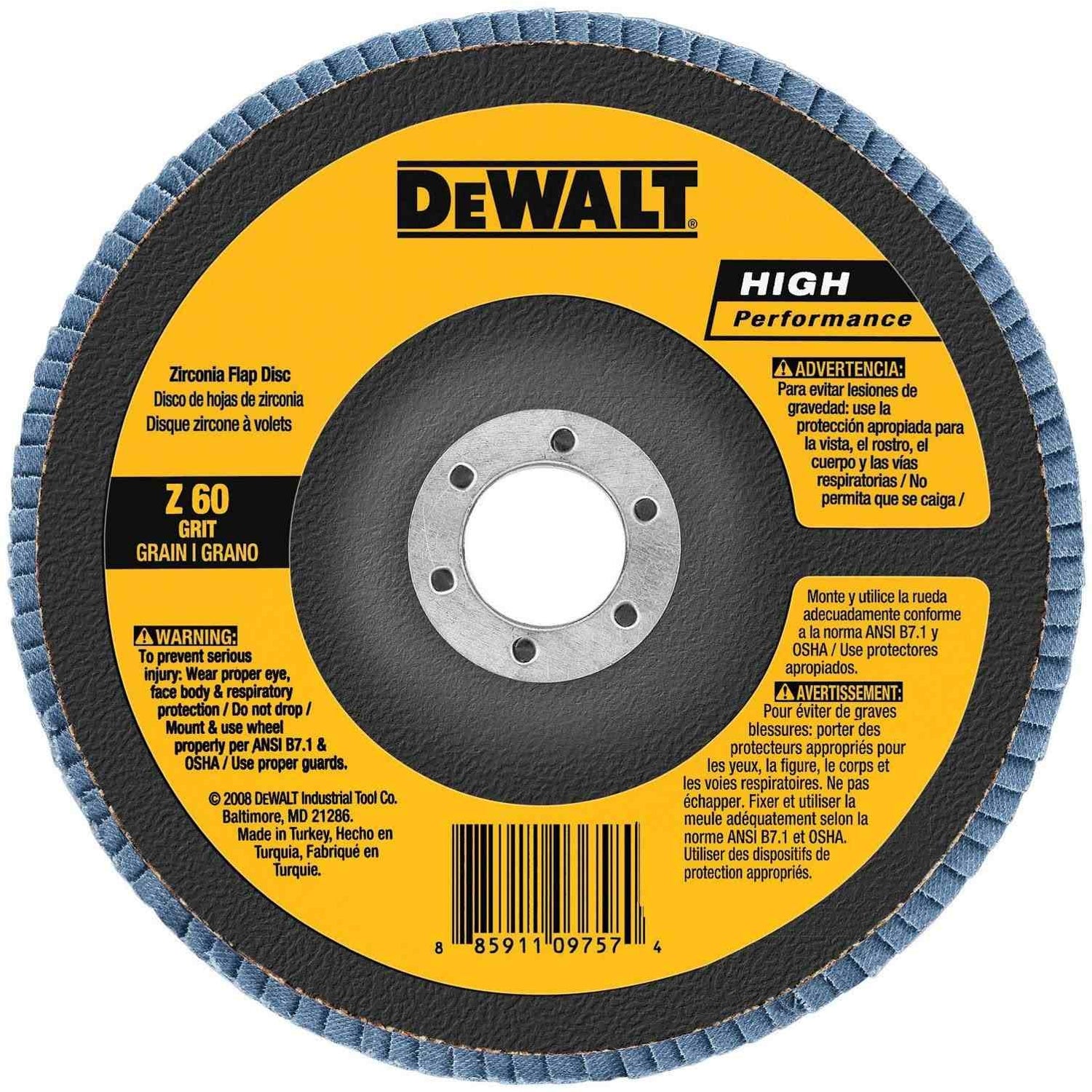 DeWalt DW8352 4-1/2" x 7/8" 60g Type 27 HP Flap Disc