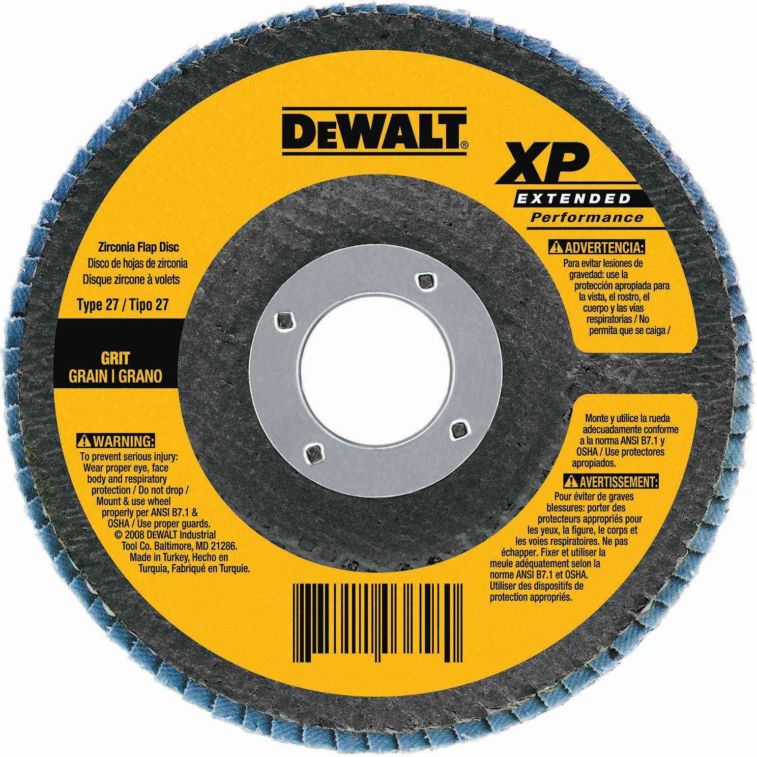 DeWalt DW8356 4-1/2" x 5/8"-11 40g Type 27 HP Flap Disc
