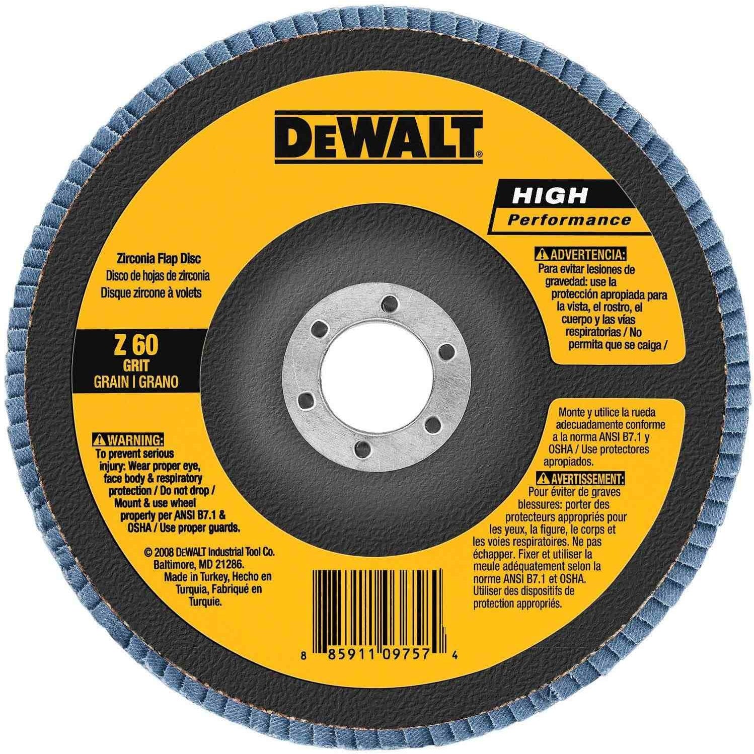 DeWalt DW8361 5" x 7/8" 40g Type 27 HP Flap Disc