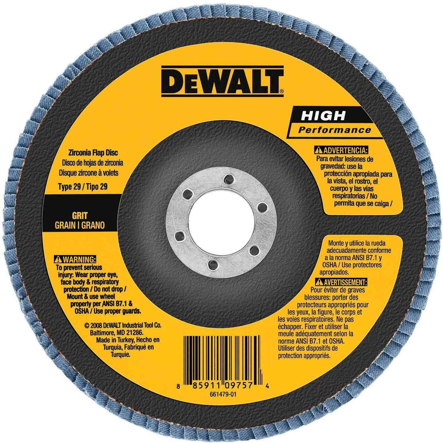 DeWalt DW8380H 6" x 5/8"-11 40g Type 29 HP Flap Disc