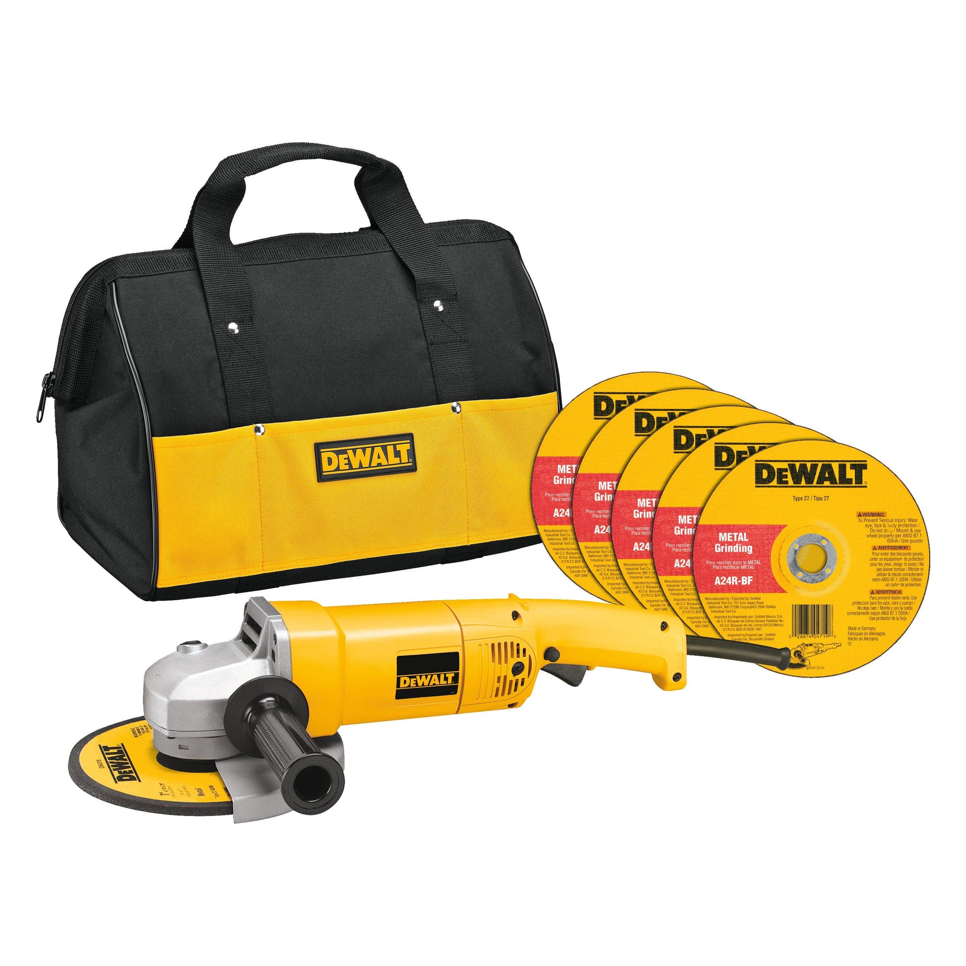 DeWalt DW840K HD 7-Inch Angle Grinder with Bag and Wheels
