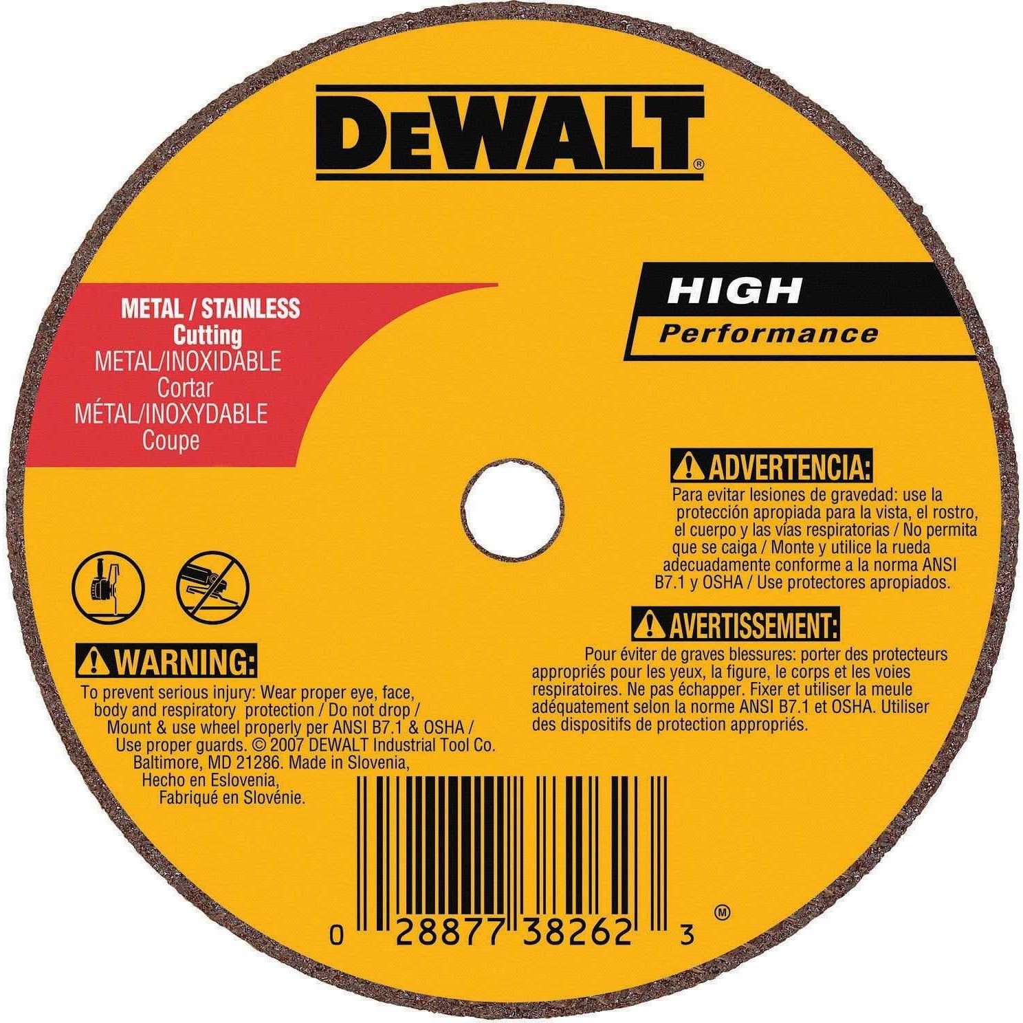 DeWalt DW8717 4" x .035" x 3/8" A36T Fast Cutting Wheel