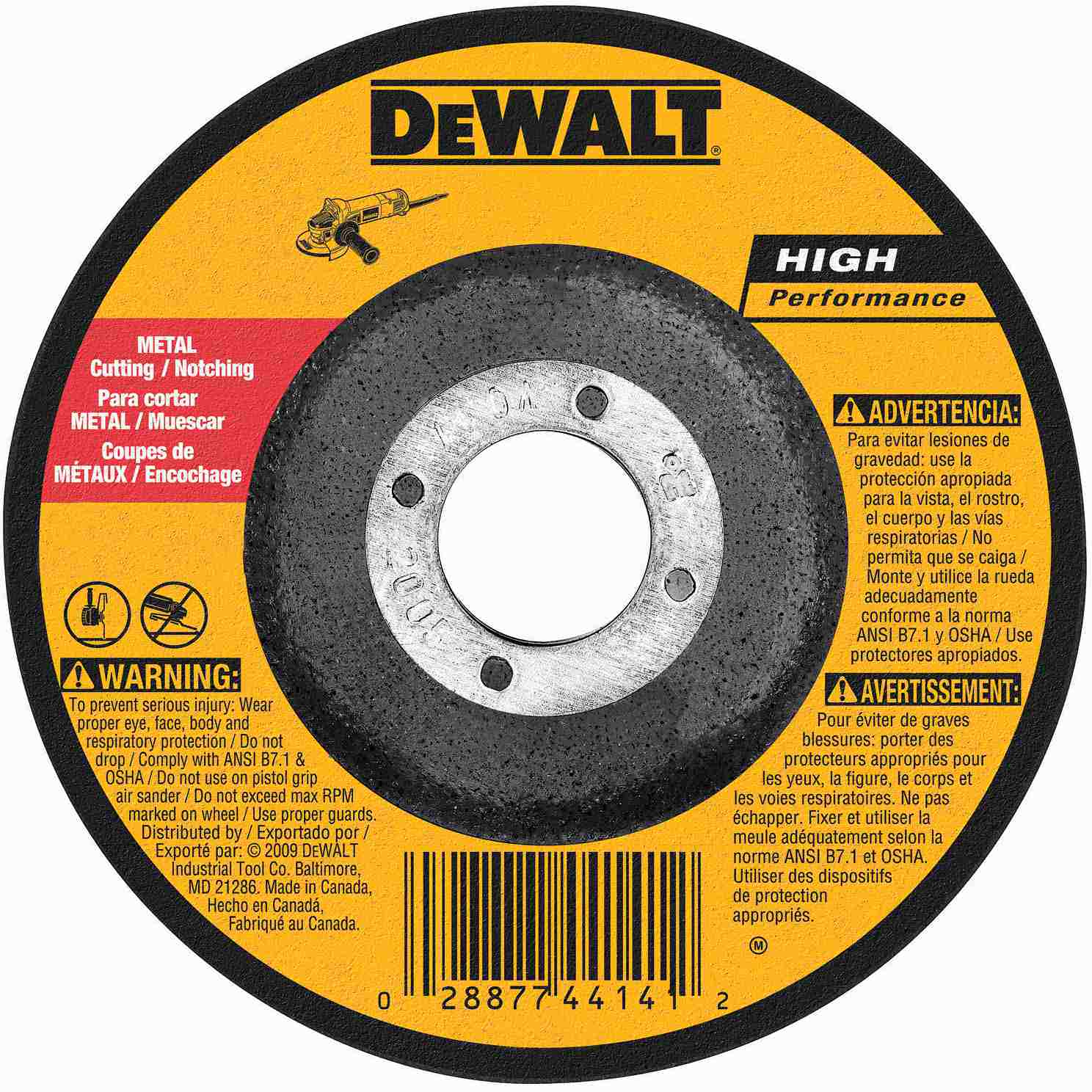 DeWalt DW8754 6" X 3/32" X 7/8" Metal Notching Wheel
