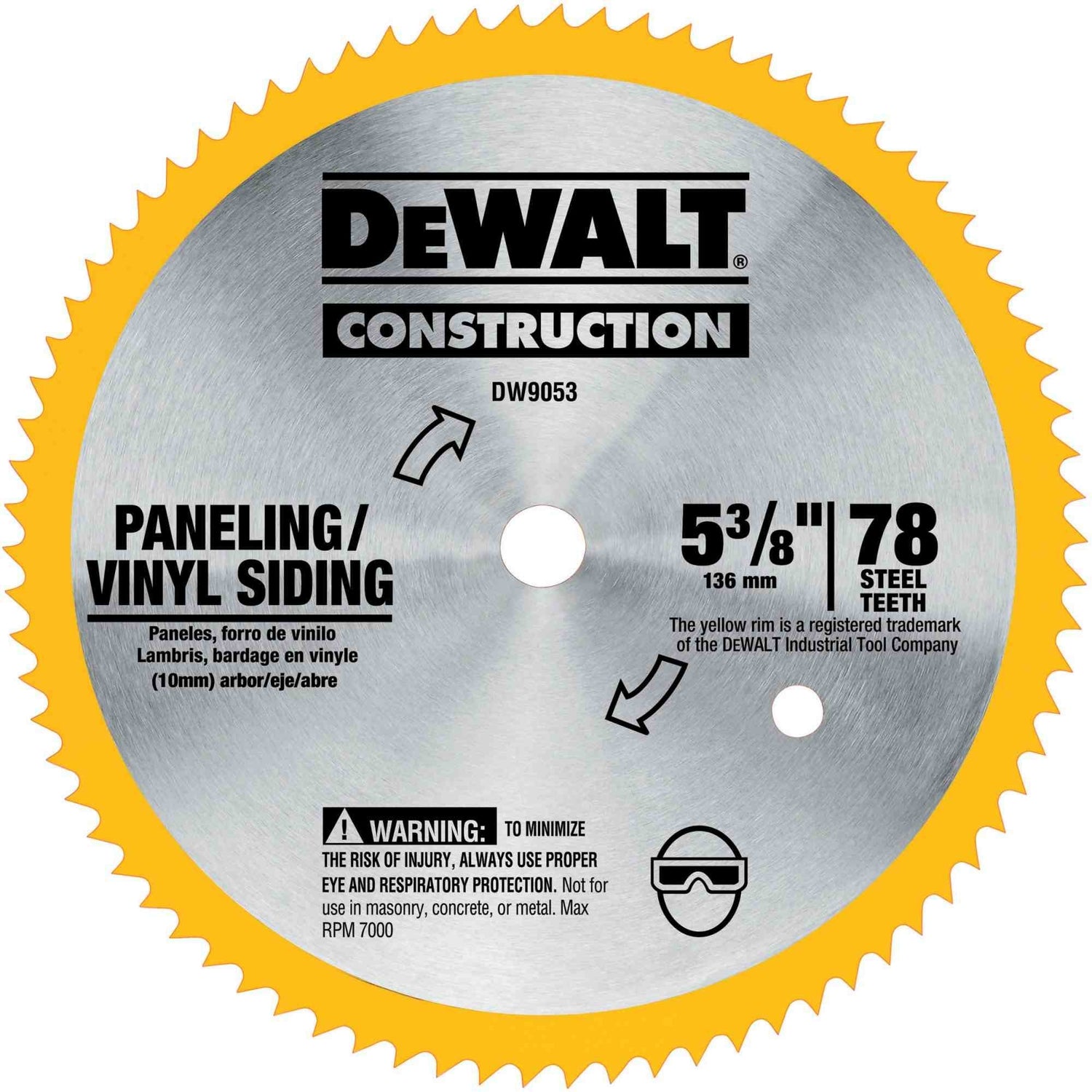 DeWalt DW9053 5-3/8 in. 80-Tooth Steel Saw Blade (Vinyl/Paneling)