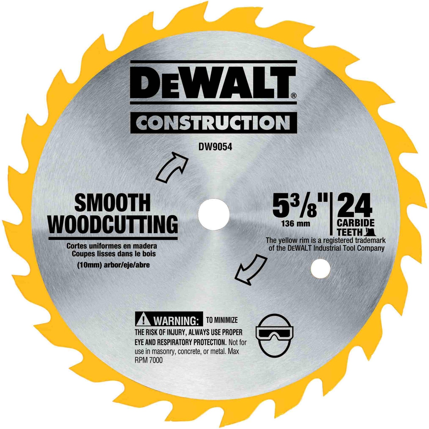 DeWalt DW9054 5-3/8 in. 24-Tooth Carbide Blade (Smooth Woodcutting)