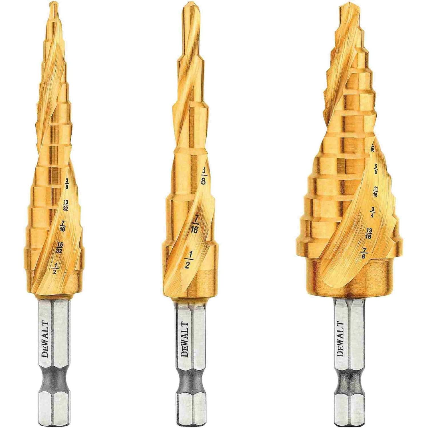 Dewalt DWA1790IR 3-Piece IMPACT READY Step Drill Bit Set
